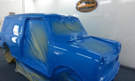 Mini Van staat in de kleur.