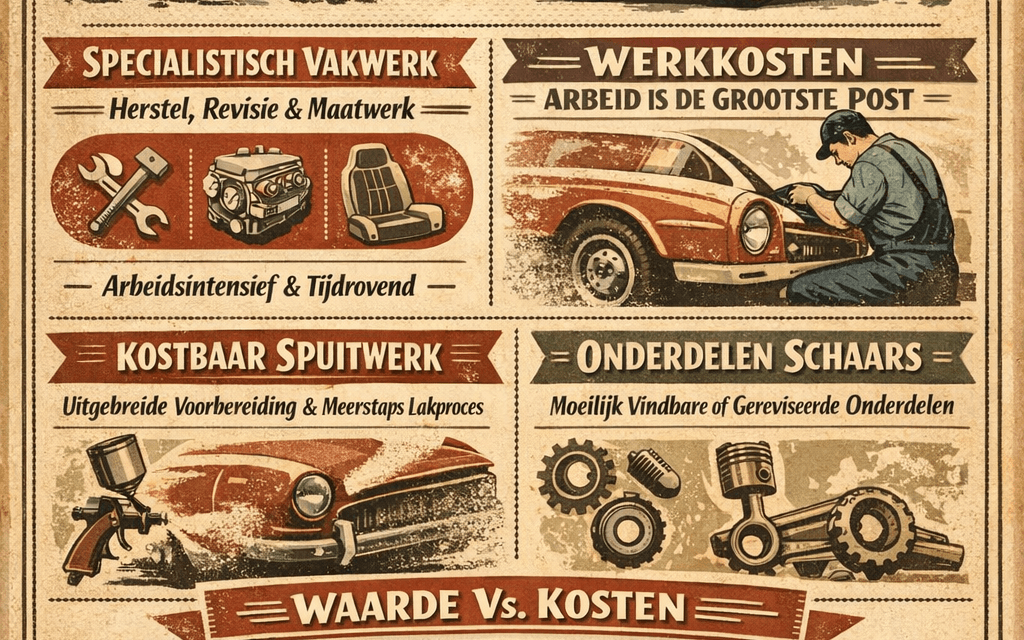 Restauratiekosten en marktwaarde: waarom restaureren vaak meer kost dan een auto waard is